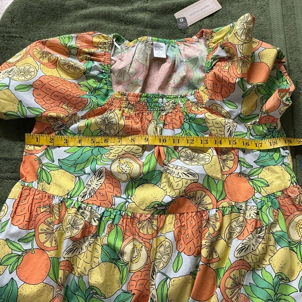 NWT Peyton & Parker Tropical Fruit Print Tiered Mini Dress - Picture 8 of 9